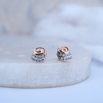 Load image into Gallery viewer, 9K Rose Gold Stud Earrings with CZ Stones for Office wear, Daily Wear Caia