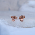 Load image into Gallery viewer, 9K Rose Gold Stud Earrings with CZ Stones for Office wear, Daily Wear