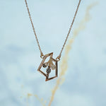 Load image into Gallery viewer, 14K Rose Gold Pendant Necklace with CZ Stones