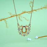 Load image into Gallery viewer, 14K Rose Gold Pendant Necklace with CZ Stones Caia