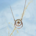 Load image into Gallery viewer, 14K Rose Gold Pendant Necklace with CZ Stones