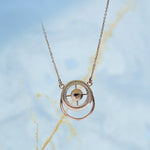 Load image into Gallery viewer, 14K Rose Gold Pendant Necklace with CZ Stones Caia