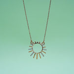 Load image into Gallery viewer, 14K Rose Gold Pendant Necklace with CZ Stones Caia
