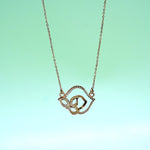 Load image into Gallery viewer, 14K Rose Gold Pendant Necklace with CZ Stones Caia