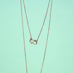 Load image into Gallery viewer, 14K Rose Gold Pendant Necklace with CZ Stones