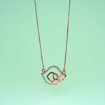 Load image into Gallery viewer, 14K Rose Gold Pendant Necklace with CZ Stones