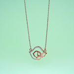 Load image into Gallery viewer, 14K Rose Gold Pendant Necklace with CZ Stones Caia