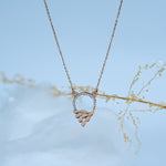Load image into Gallery viewer, 14K Rose Gold Pendant Necklace with CZ Stones
