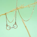 Load image into Gallery viewer, 14K Rose Gold Pendant Necklace with CZ Stones