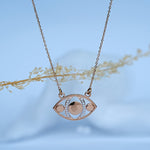 Load image into Gallery viewer, 14K Rose Gold Pendant Necklace with CZ Stones Caia