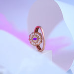 Load image into Gallery viewer, 14K Rose Gold Ring with Colour Stone