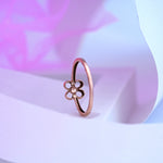 Load image into Gallery viewer, 14K Rose Gold Floral Ring with Colour Stone