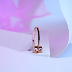Load image into Gallery viewer, 14K Rose Gold Floral Ring with Colour Stone