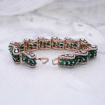 Load image into Gallery viewer, 18K Gold Bracelet with Multicolor CZ Stones