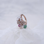 Load image into Gallery viewer, 18K Gold Ring with Multicolor CZ Stones Caia