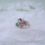 Load image into Gallery viewer, 18K Gold Ring with Multicolor CZ Stones Caia