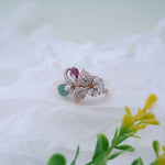 Load image into Gallery viewer, 18K Gold Ring with Multicolor CZ Stones Caia