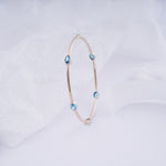 Load image into Gallery viewer, 18K Gold Bangle with Blue Stones