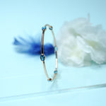 Load image into Gallery viewer, 18K Gold Bangle with Blue Stones