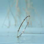Load image into Gallery viewer, 18K Gold Bangle with Blue Stones Caia