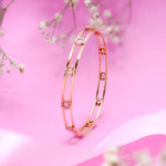 Load image into Gallery viewer, 18K Gold Bangle with CZ Stones