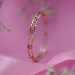 Load image into Gallery viewer, 18K Gold Bangle with CZ Stones