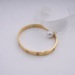 Load image into Gallery viewer, 18K Gold Bangle with CZ Stones Caia