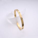 Load image into Gallery viewer, 18K Gold Bangle with CZ Stones