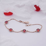 Load image into Gallery viewer, 18K Gold Bracelet with Red Stones Caia