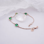 Load image into Gallery viewer, 18K Gold Bracelet with Green Stones Caia