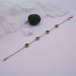 Load image into Gallery viewer, 18K Gold Bracelet with Green Stones Caia