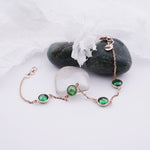 Load image into Gallery viewer, 18K Gold Bracelet with Green Stones Caia