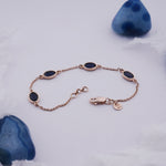 Load image into Gallery viewer, 18K Gold Bracelet with Solid Navy Blue Stones Caia