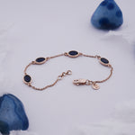 Load image into Gallery viewer, 18K Gold Bracelet with Solid Navy Blue Stones