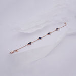Load image into Gallery viewer, 18K Gold Bracelet with Solid Navy Blue Stones Caia