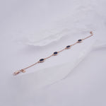 Load image into Gallery viewer, 18K Gold Bracelet with Solid Navy Blue Stones