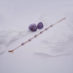 Load image into Gallery viewer, 18K Gold Bracelet with Purple Stones Caia