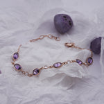 Load image into Gallery viewer, 18K Gold Bracelet with Purple Stones