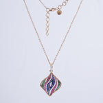 Load image into Gallery viewer, 18K Gold Pendant Necklace with Multicolour Stones