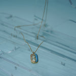 Load image into Gallery viewer, 18K Gold Pendant Necklace with CZ Stones