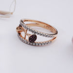 Load image into Gallery viewer, 18K Gold Ring with CZ Stones