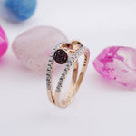 Load image into Gallery viewer, 18K Gold Ring with CZ Stones