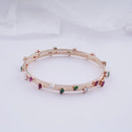 Load image into Gallery viewer, 18K Gold Bangle with Multicolour Stones ( Single Bangle only available now ) Caia
