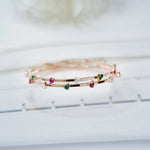 Load image into Gallery viewer, 18K Gold Bangle with Multicolour Stones ( Single Bangle only available now ) Caia