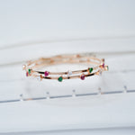 Load image into Gallery viewer, 18K Gold Bangle with Multicolour Stones ( Single Bangle only available now )