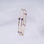 Load image into Gallery viewer, 18K Gold Bangle with Purple Stones (Single Bangle only available now ) Caia