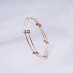 Load image into Gallery viewer, 18K Gold Bangle with Purple Stones (Single Bangle only available now ) Caia