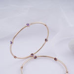 Load image into Gallery viewer, 18K Gold Bangle with Purple Stones (Single Bangle only available now )