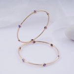 Load image into Gallery viewer, 18K Gold Bangle with Purple Stones (Single Bangle only available now ) Caia
