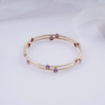 Load image into Gallery viewer, 18K Gold Bangle with Purple Stones (Single Bangle only available now ) Caia